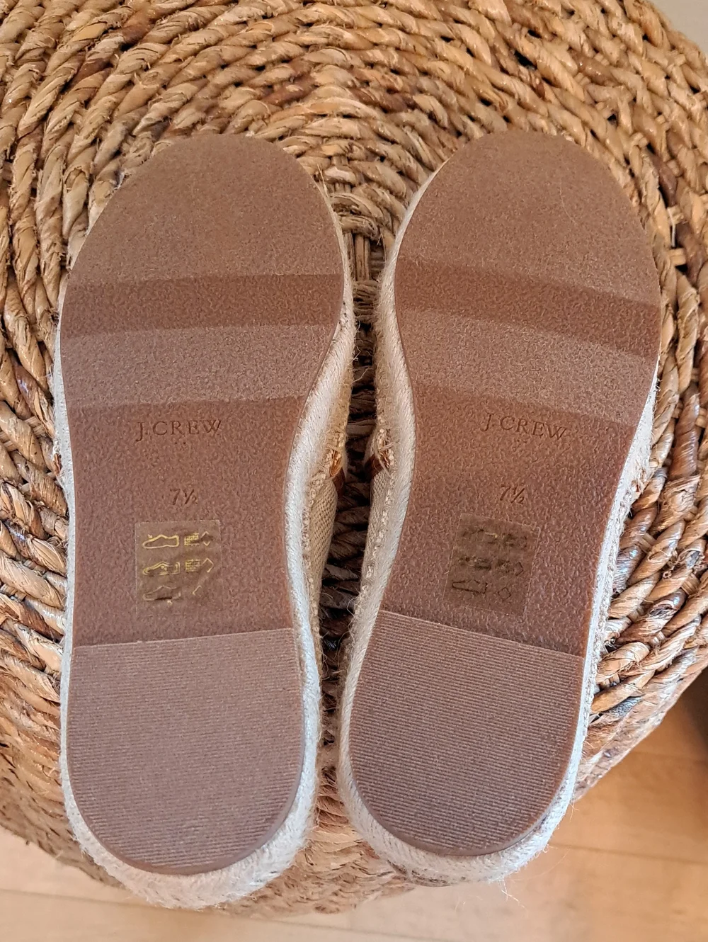 NWOT J.Crew Factory Womens Summer Beige Linen Canvas Espadrille Loafers 7.5
